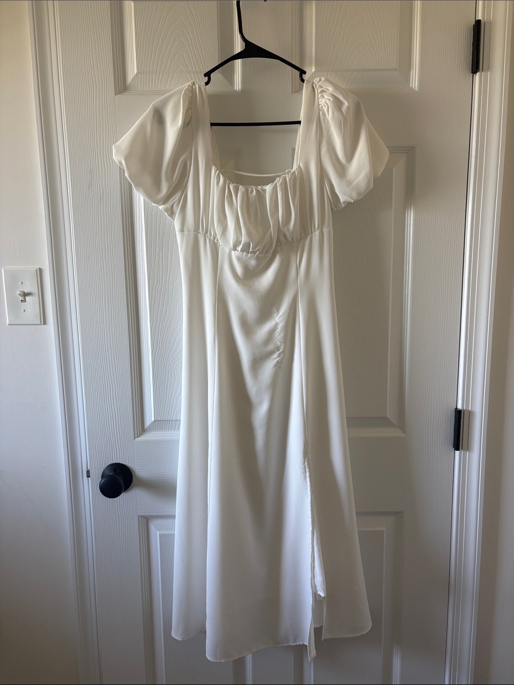 Petal & Pup White Midi Dress with Puff Sleeves